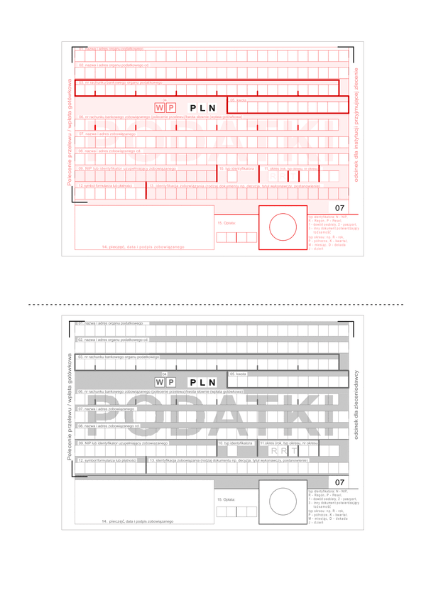 Ppwg (pod) Polecenie przelewu / wpłata gotówkowa na rachunek organu podatkowego (podatki)
