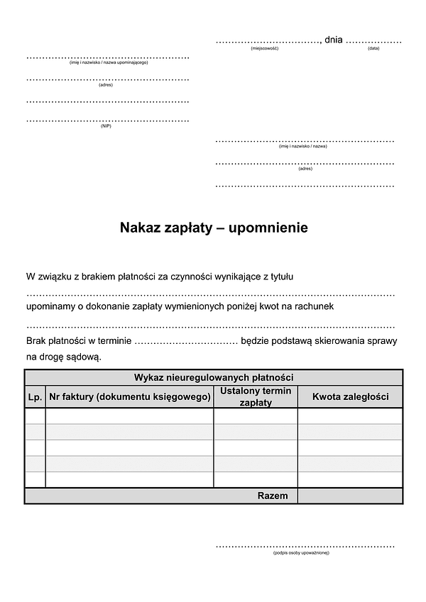 nznf-nakaz-zap-aty-upomnienie-z-powodu-nieuregulowania-faktury-wz-r